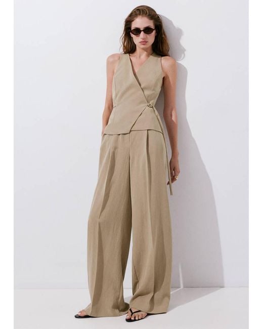 Mango Natural Combined Lyocell Crossover Jumpsuit