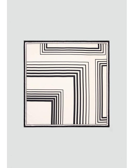 Mango Black Geometric Printed Foulard