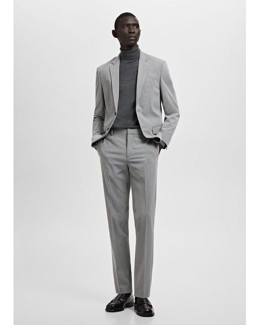 Mango Gray Super Slim-Fit Suit Jacket for men