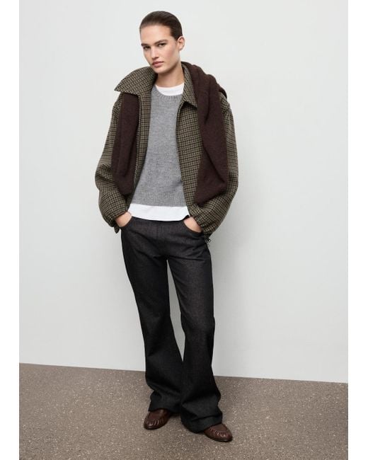 Mango Gray Houndstooth Wool Jacket