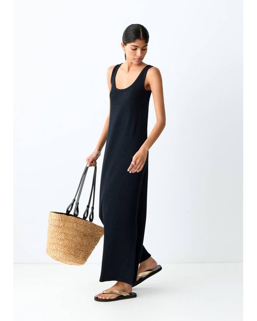 MANGO TEEN White Long Cotton Dress