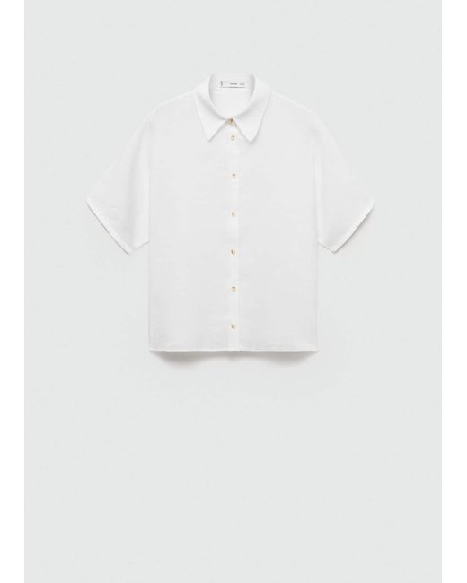 Mango White Linen 100% Shirt