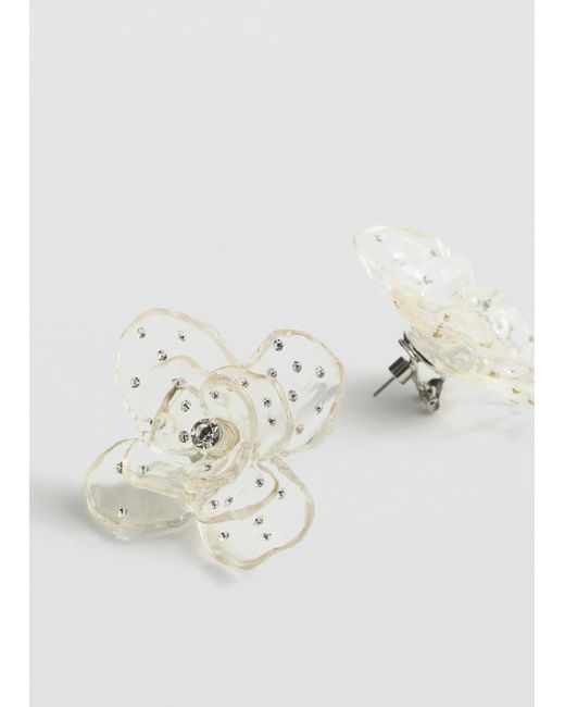 Mango White Maxi Flower Earrings