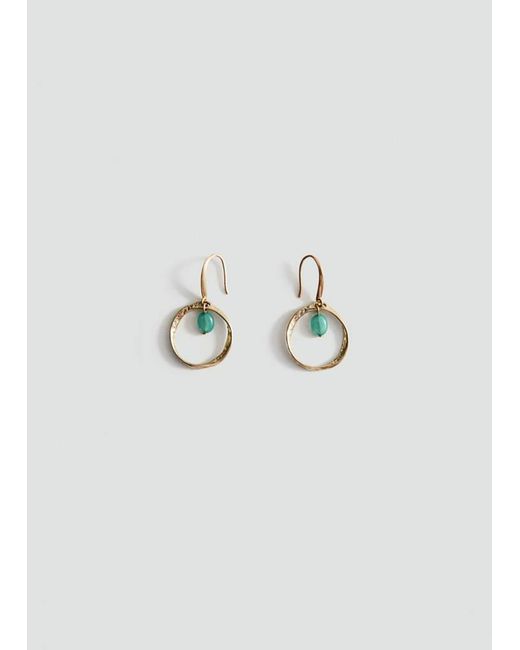 Mango Gray Bead Hoop Earrings