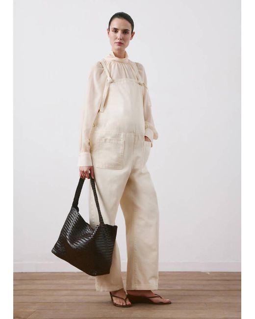 Mango Natural Maternity Denim Dungarees