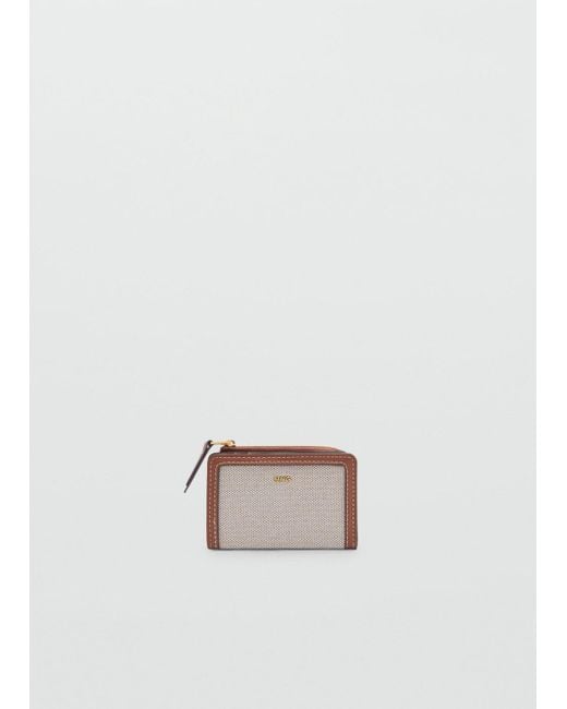 Mango Multicolor Canvas Wallet With Contrasting Flap