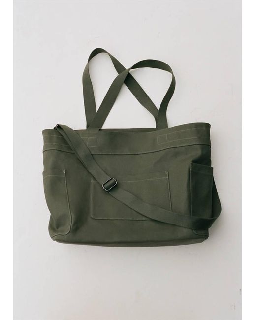 Mango Black Cotton Tote Bag With Pockets for men