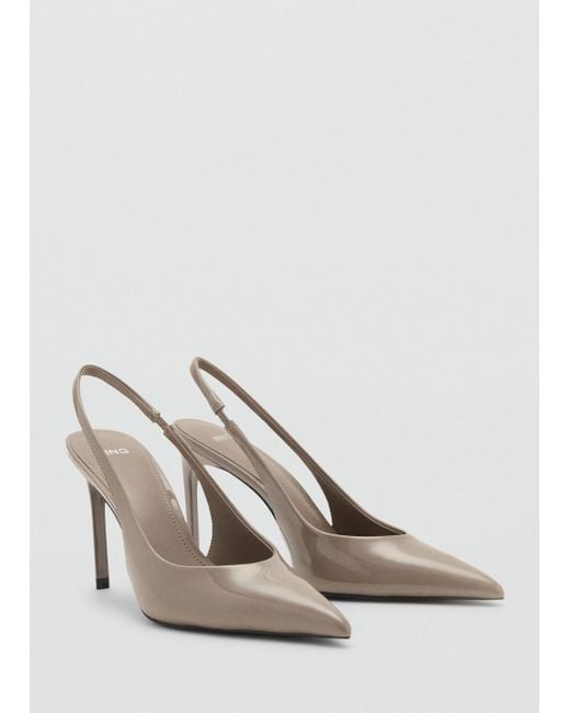 Mango White Patent Heeled Shoes