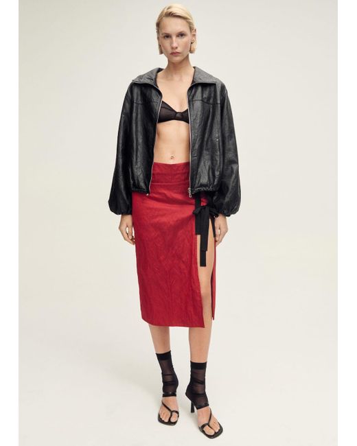Mango Multi-Position Textured Skirt With Bows