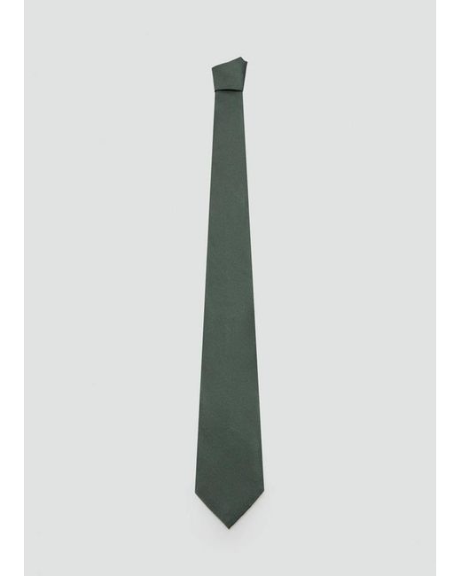 Mango Green Plain Silk Tie for men