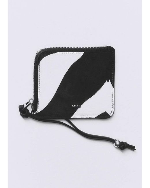Mango Black Zebra Hair Leather Purse