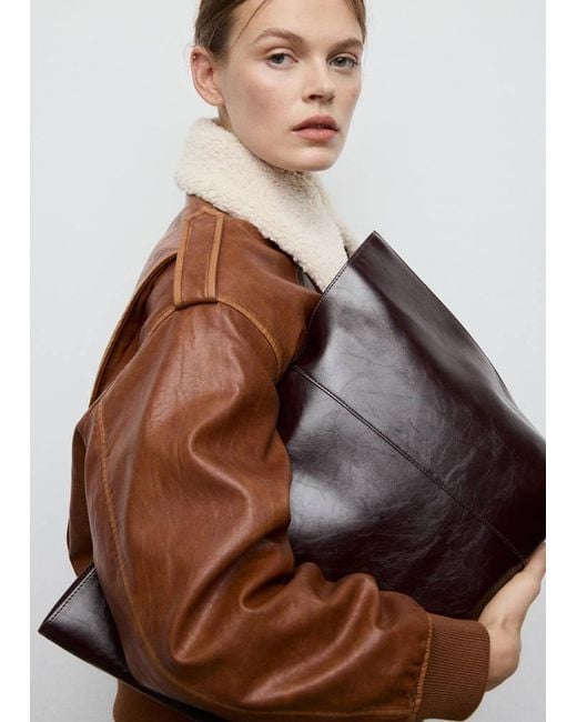 Mango Brown Large Shopper Bag Chocolate