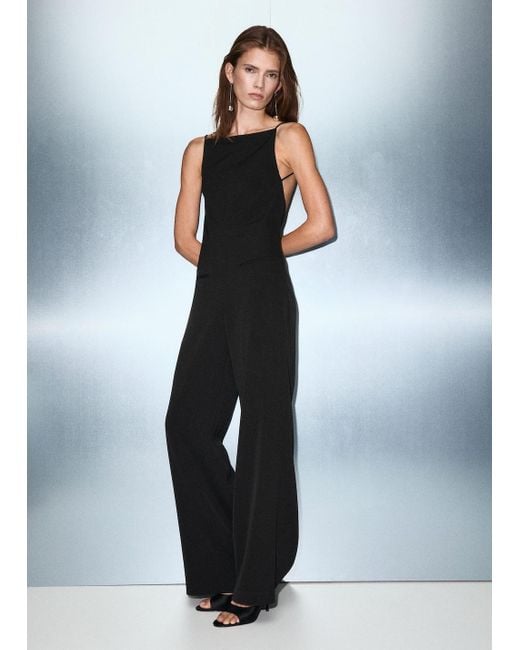 Mango Blue Long Suit-Style Jumpsuit