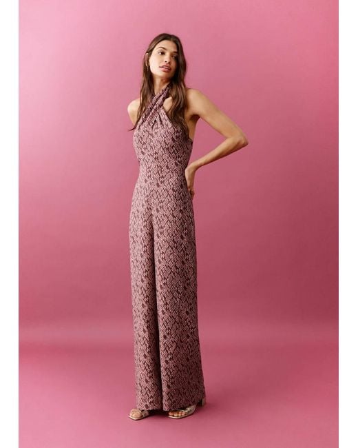 MANGO TEEN Pink Floral Print Jumpsuit