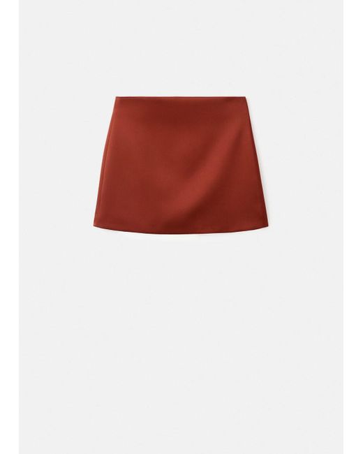 Mango Red Satin Short Skirt