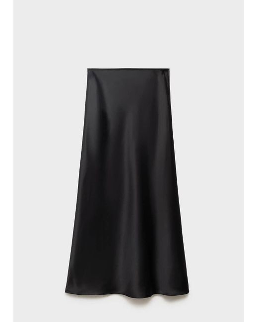 Mango White Satin Long Skirt