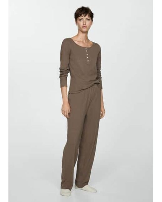 Mango Natural Cotton-Blend Loungewear Pajama Set