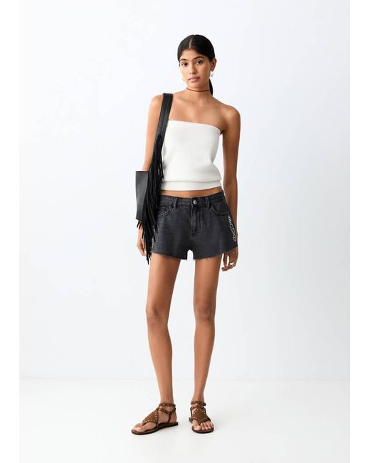 MANGO TEEN White Strapless Top