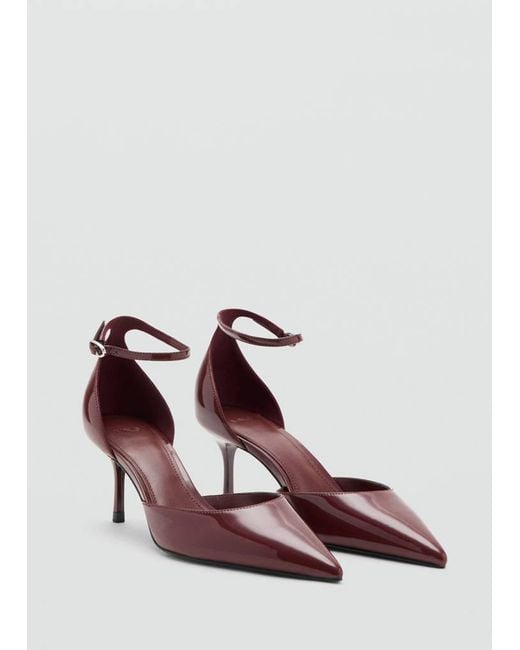 Mango Pink Kitten-Heeled Shoes With Ankle Strap