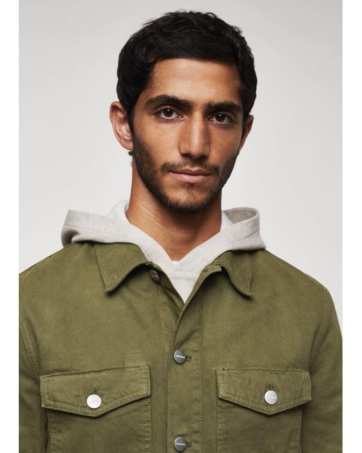 Mango Denim Jacket in Green for Men Lyst UK