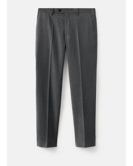 Mango Gray Milan Slim-Fit Suit Trousers for men