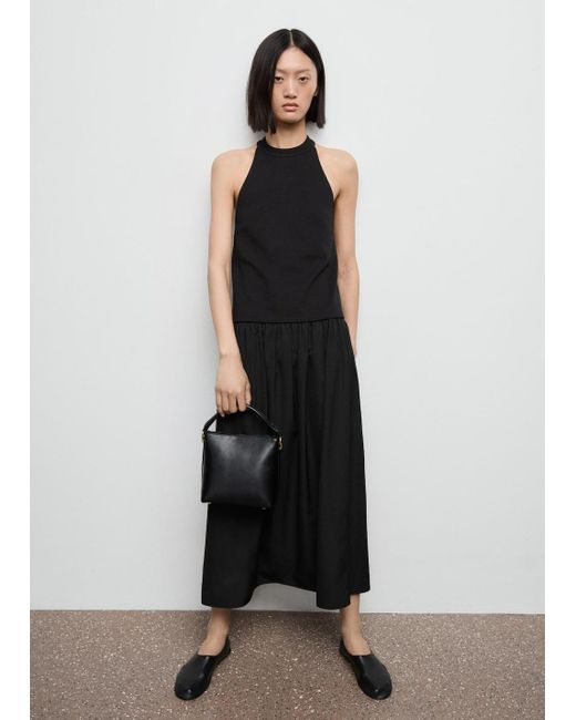 Mango Black Gathered A-Line Skirt