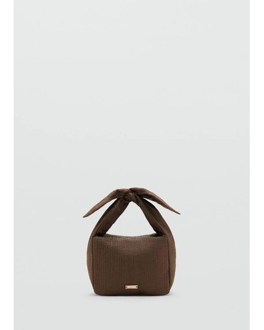 Mango White Bambula Handbag With Bow