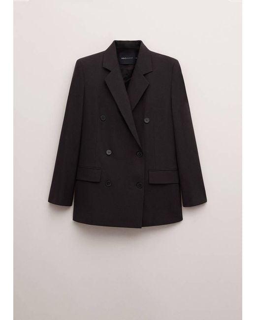 Mango Multicolor Double-Breasted Wool Suit Jacket