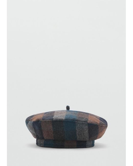 Mango Gray Check Beret
