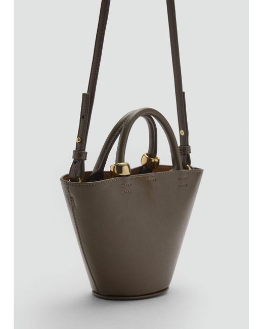 Mango Green Mini Shopper Bag With Metallic Detail