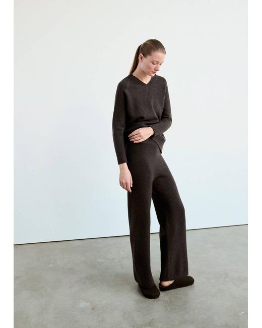 Mango White Wide-Leg Jersey Pyjama Trousers