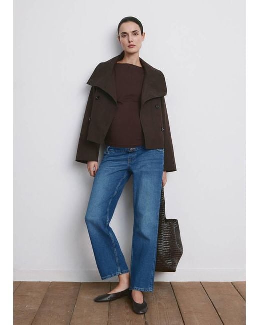 Mango Blue Maternity Straight Jeans