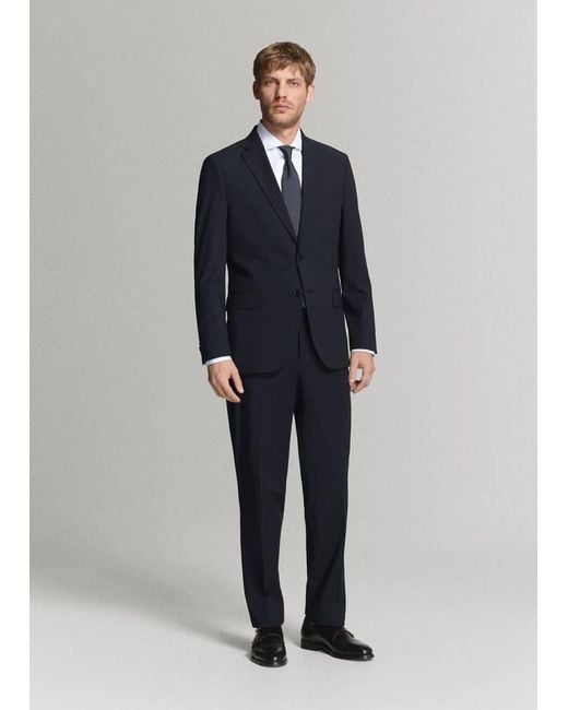 Mango Blue London Regular-Fit Suit Jacket for men