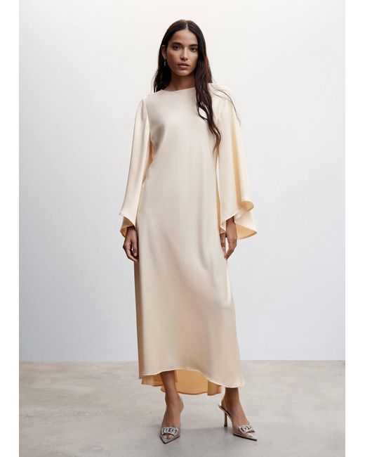 Mango Flared Sleeves Dress in Natural | Lyst UK Mango Flared Sleeves Dress in Natural | Lyst UK