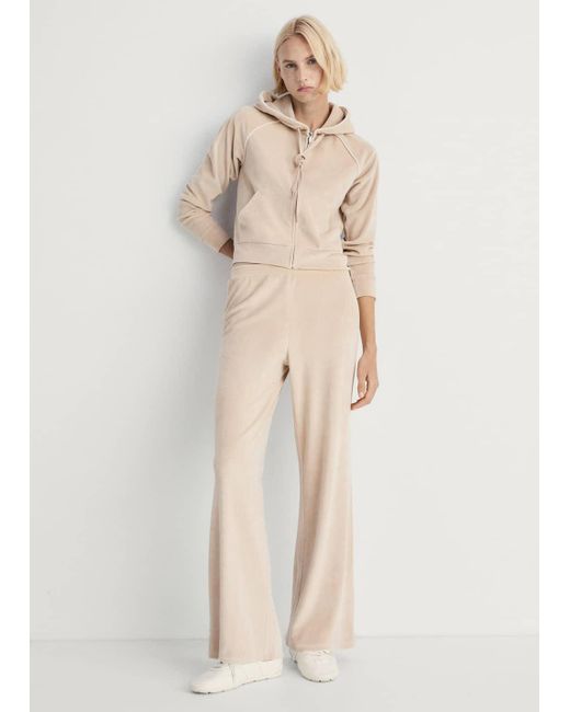 Mango Natural Soft-Touch Velour Pants Light/Pastel