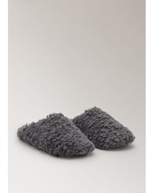 Mango Gray Schuh Mit Lammfell-Effekt