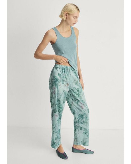 Maglietta Maglia Spalline Verde Menta di Mango in Blue