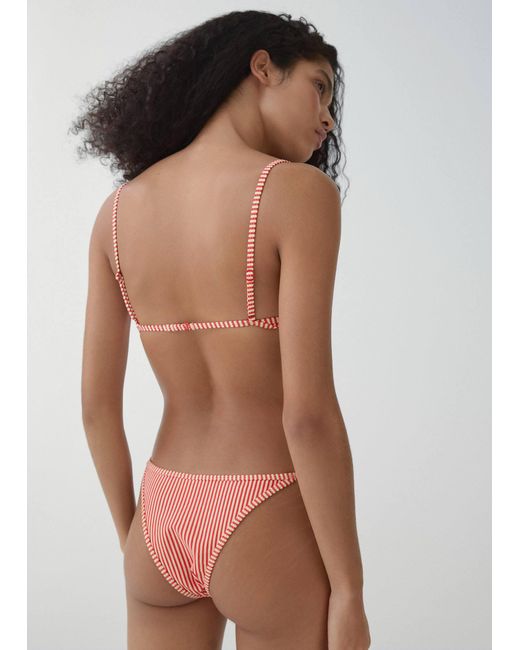 Mango Red Striped Bikini Bottom