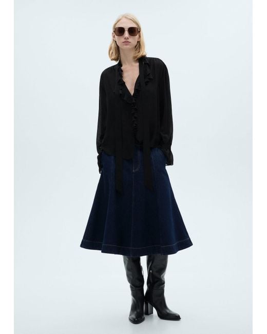 Jupe Denim Évasée Bleu Mango en coloris Blue