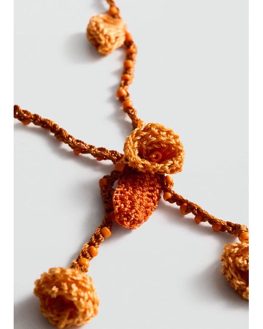 Mango White Crochet Bead Necklace