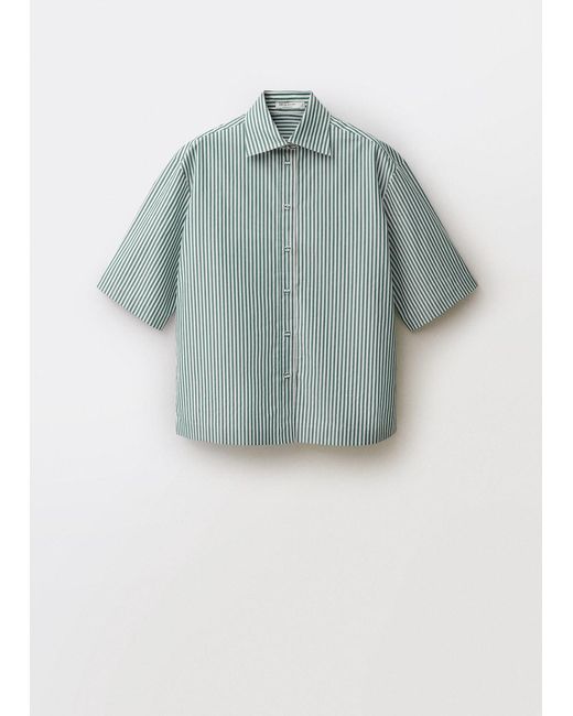 Mango Multicolor Short-Sleeved Striped Cotton Shirt