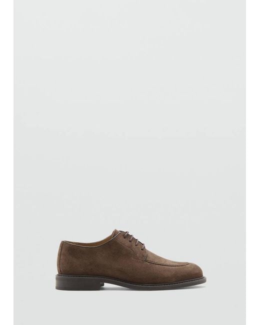 Mango Brown Split Leather Suit Shoes for men