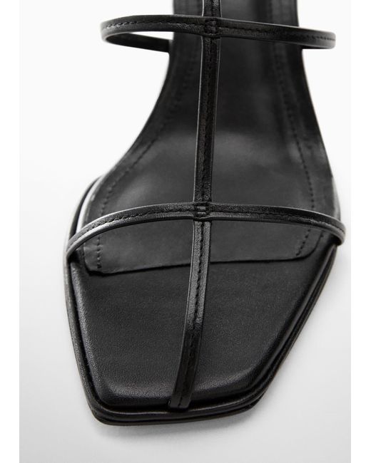 Mango Gray Leather Straps Sandals