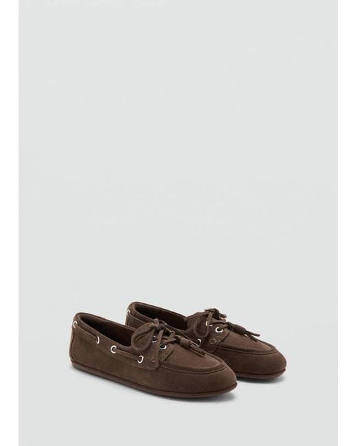 Mango Brown Deck Shoes With Laces