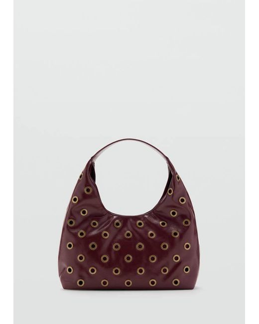 MANGO TEEN Purple Studded Tote Bag