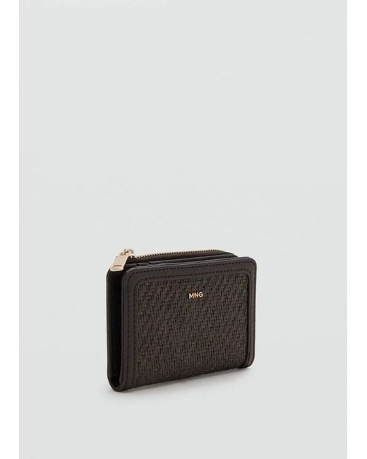 Mango Black Small Textured Purse