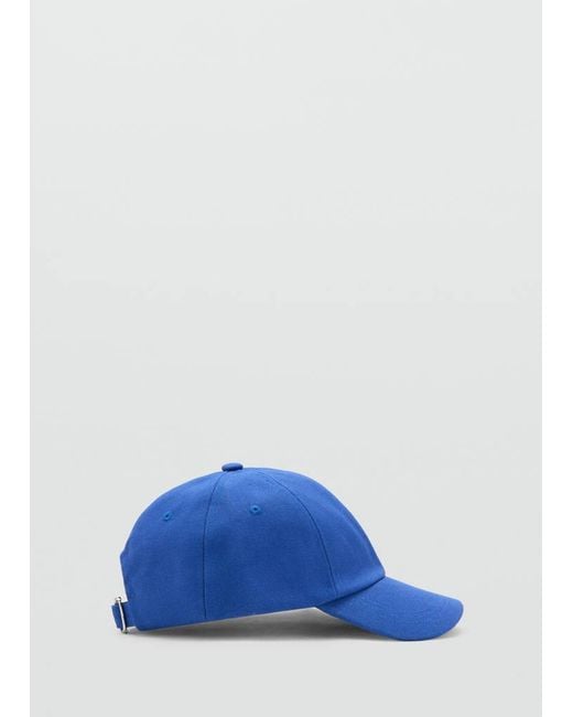 Mango Blue Piqué Cotton Cap for men