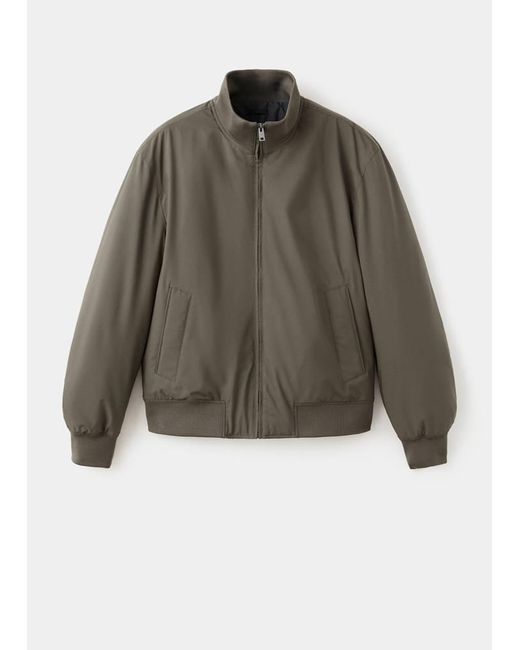 Mango Green Water-Repellent Bomber Jacket for men