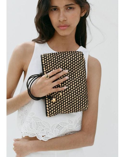 Mango Black Natural Fibre Tote Bag