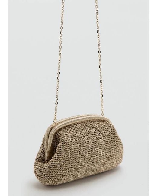 Borsa Pochette Lurex Oro di Mango in Natural